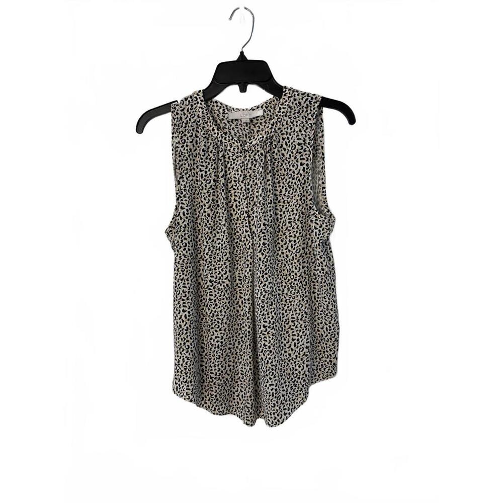 LOFT Women’s Sleeveless Leopard Print Top, size small